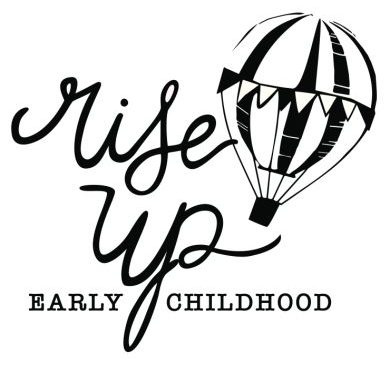 rise up early childhood logo, hot air balloon